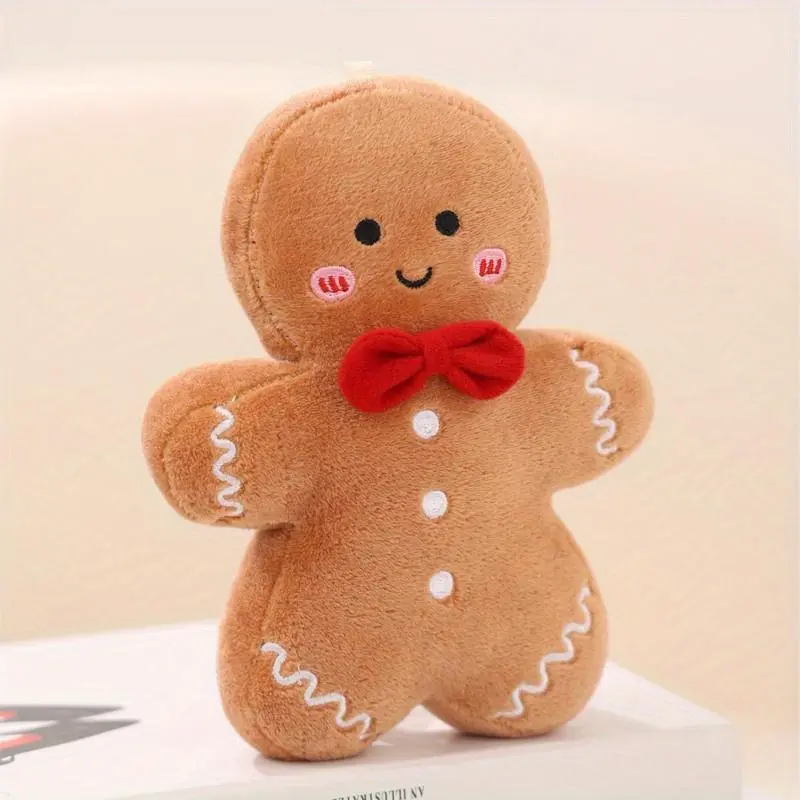 17cm/6.69in Christmas Gingerbread Man Plush Toy, Cute Gingerbread Man, Home Decor To Create A Sense Of Atmosphere, Gifts For Friends, Christmas Decorations