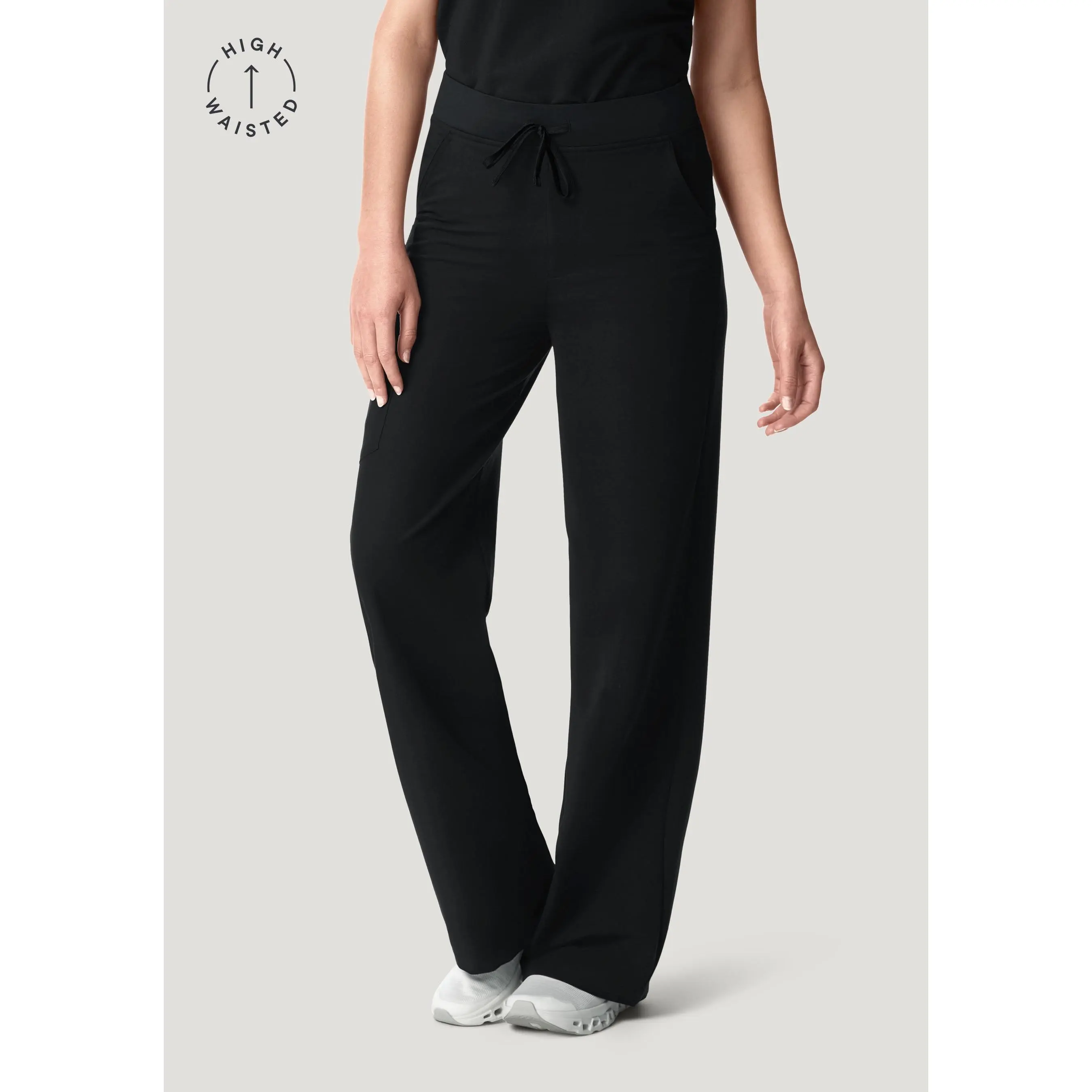 High Waisted Wide Leg Black