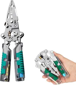 18-in-1 Folding Wire Stripper Pliers – Multifunctional Tool with Voltage Detector, Crimper & Stylus Screwdriver for Cutting, Stripping & Pulling Wires