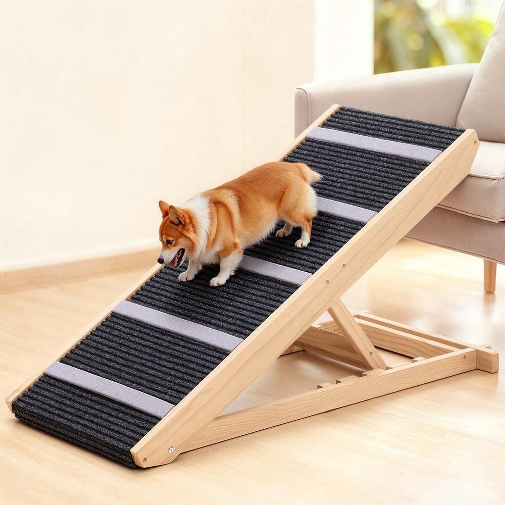 PetCozife Extra Wide Dog Ramp, Folding Wooden Pet Ramp for Bed, with 23" Long Ramp, Adjustable from 15.2" to 23", Adjustable Dog Ramp for Small, Large, Old Dogs & Cats, Suitable for Couch, Sofa, Car, Portable Stable Dog Pet Steps, Supports Up to 200lbs PetCozife Extra Wide Dog Ramp, Folding Wooden Pet Ramp for Bed, with 23" Long Ramp, Adjustable from 15.2" to 23", Adjustable Dog Ramp for Small, Large, Old Dogs & Cats, Suitable for Couch, Sofa, Car, Portable Stable Dog Pet Steps, Supports Up to 200lbs