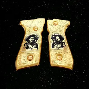 pancho villa cachas 92fs custom grips gold plated