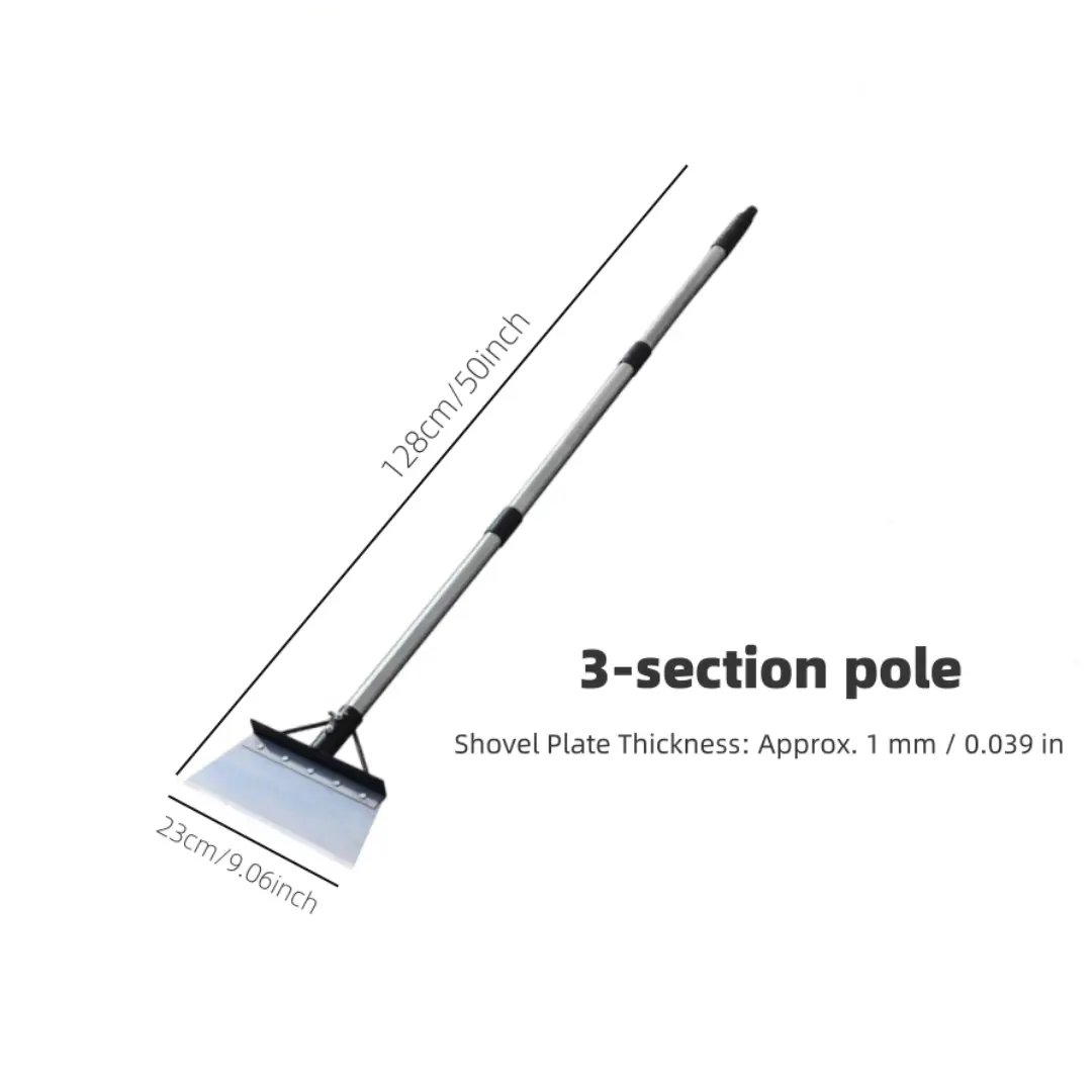 Multi-functional Garden Cleaning Shovel, Heavy Duty Steel Flat Shovel with 50/65" Adjustable Handle, Outdoor Floor Scraper, Spade Tool for Weeding, Lawn Edging, Digging, Ice weed Removal