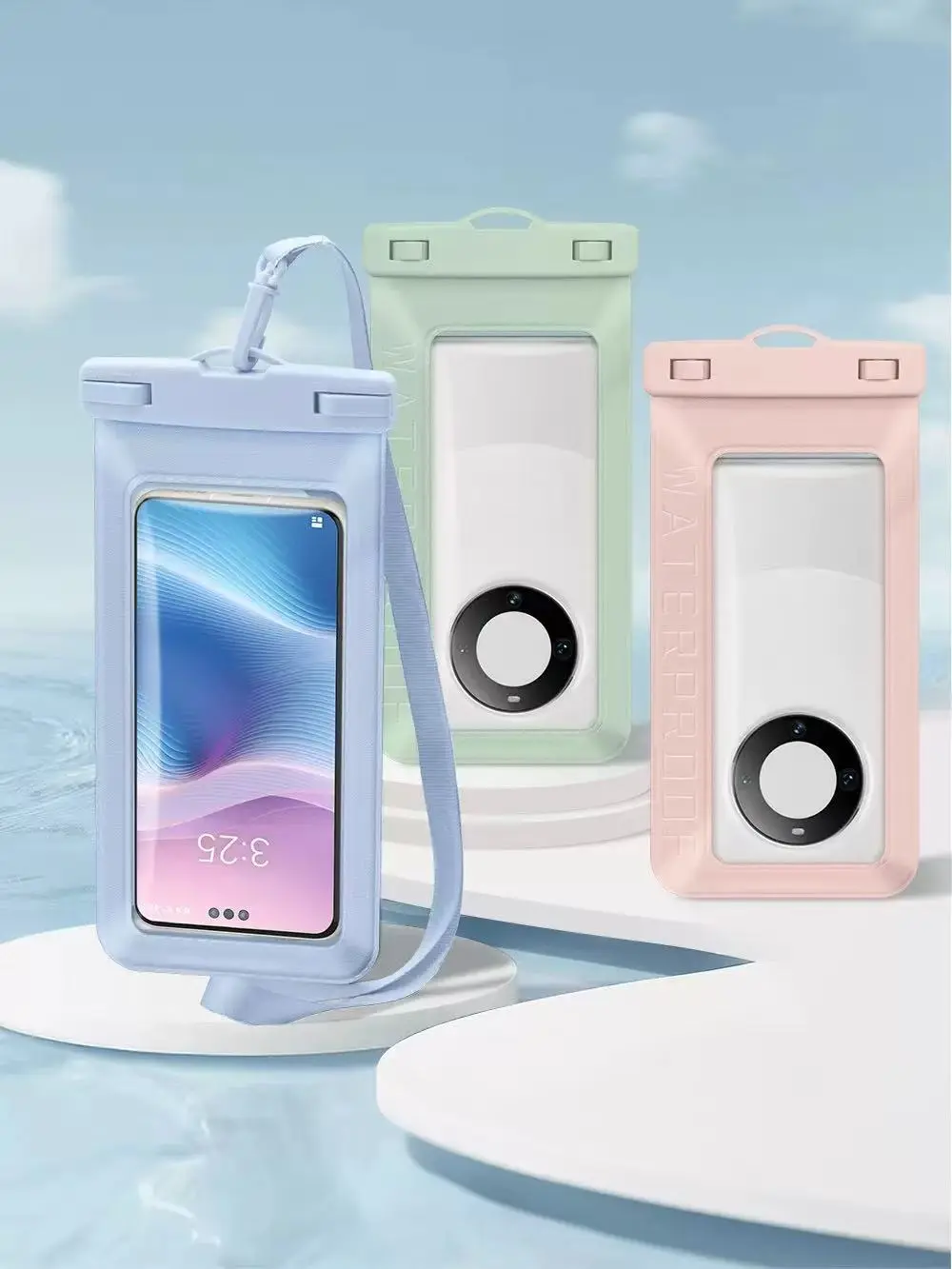 Floating Waterproof Phone Pouch Up to 7.2", Snorkeling Dry Bag with Lanyard, Protector Case for iPhone16 15 14 13 12 11 Pro Max Plus XR, Underwater Sensitivity Touch and Clarity Photography