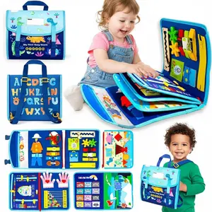 Busy Board Montessori Toys, Quiet Busy Book for Toddlers, Sensory Educational Activity for Learning Fine Motor Skills, Preschool Travel Essentials for Airplane Car, Ideal Gift for Kids mathematical knowledge training toy