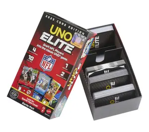 UNO Elite Mattel NFL 2025 Core Edition Starter & 2 Booster Pks