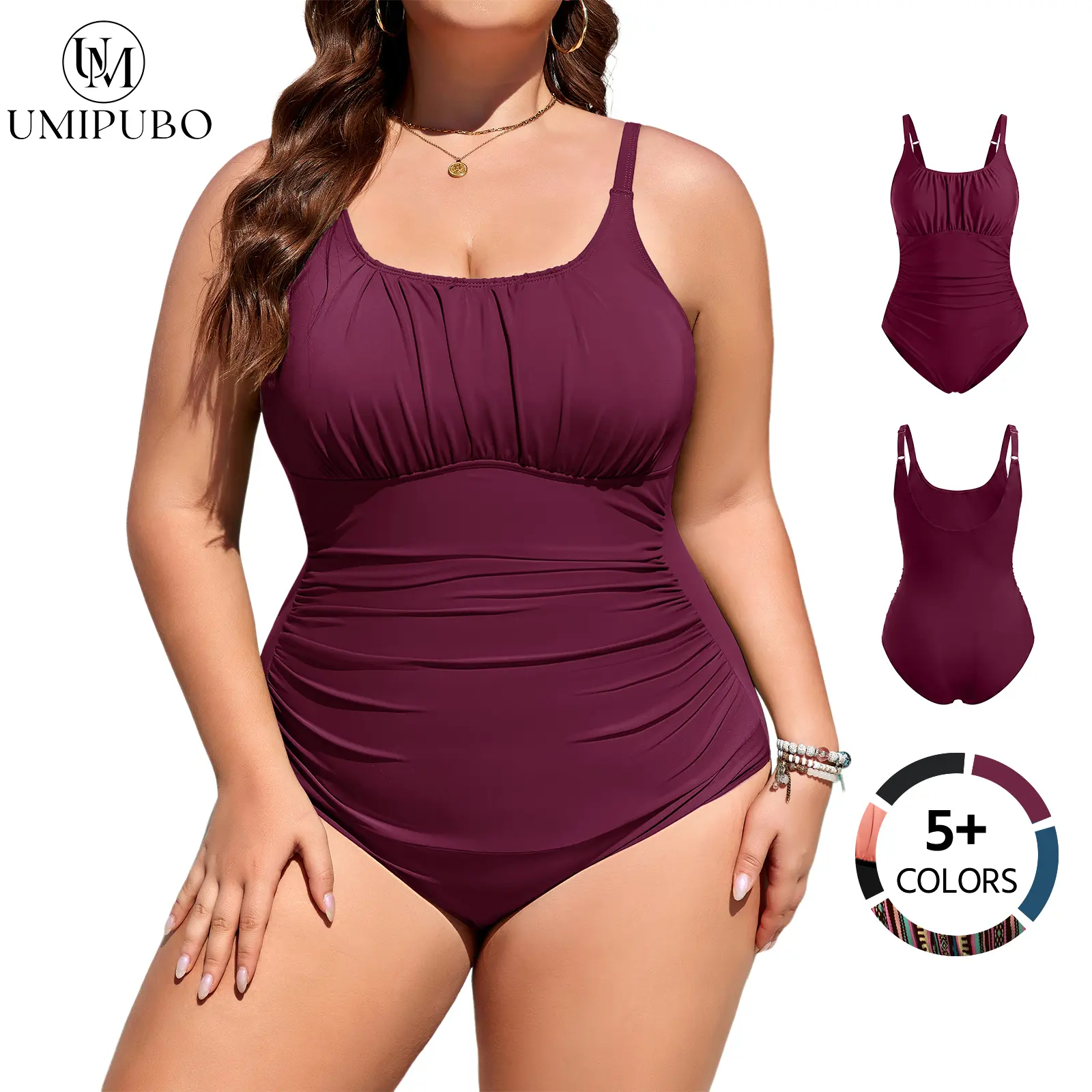UMIPUBO Summer Plus Size Bathing Suit for Women Tummy Control One Piece Swimsuit Push Up Modest Swim Suits Adjustable Straps L-4XL SwimWeek