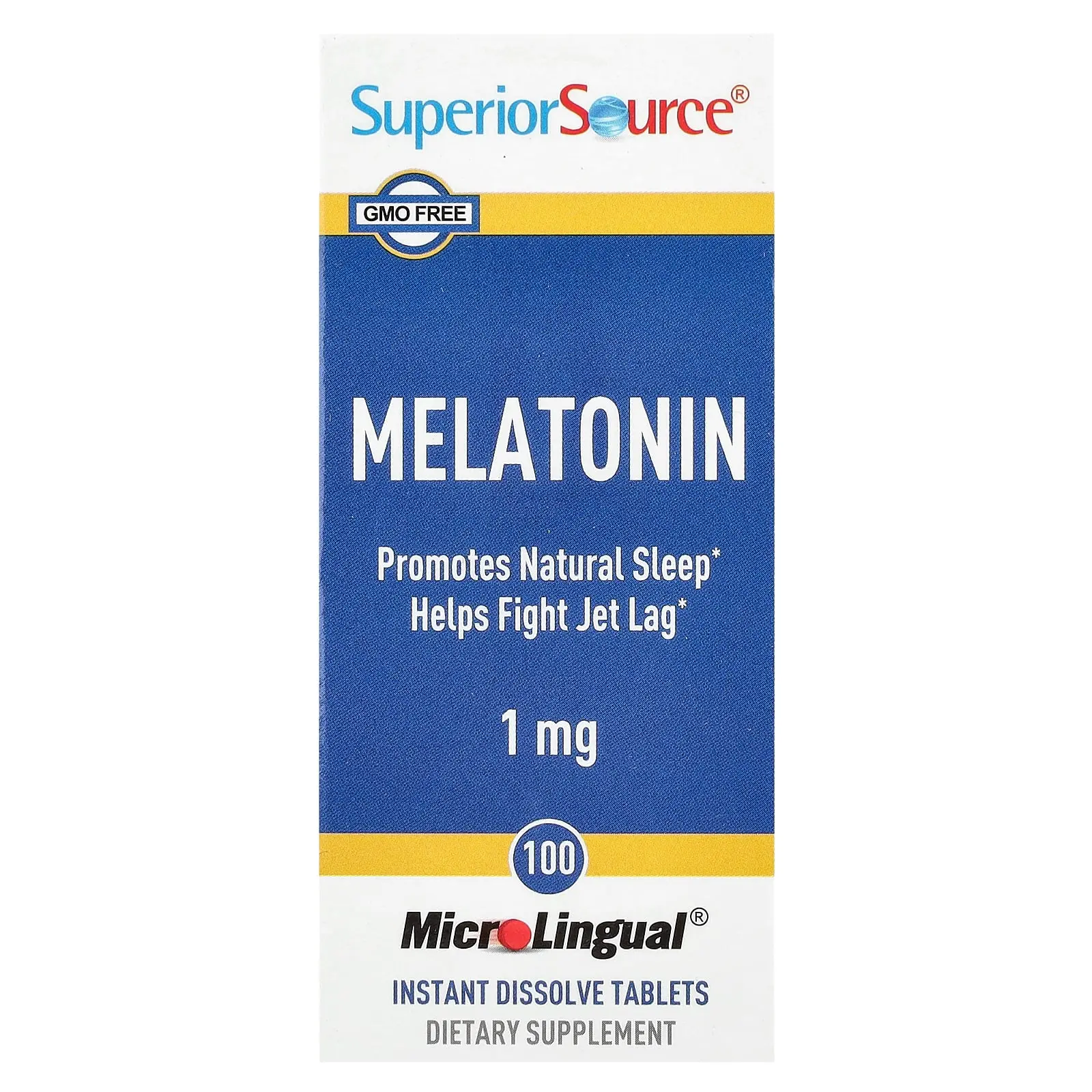 Superior Source Melatonin, 1 mg, 100 MicroLingual® Instant Dissolve Tablets