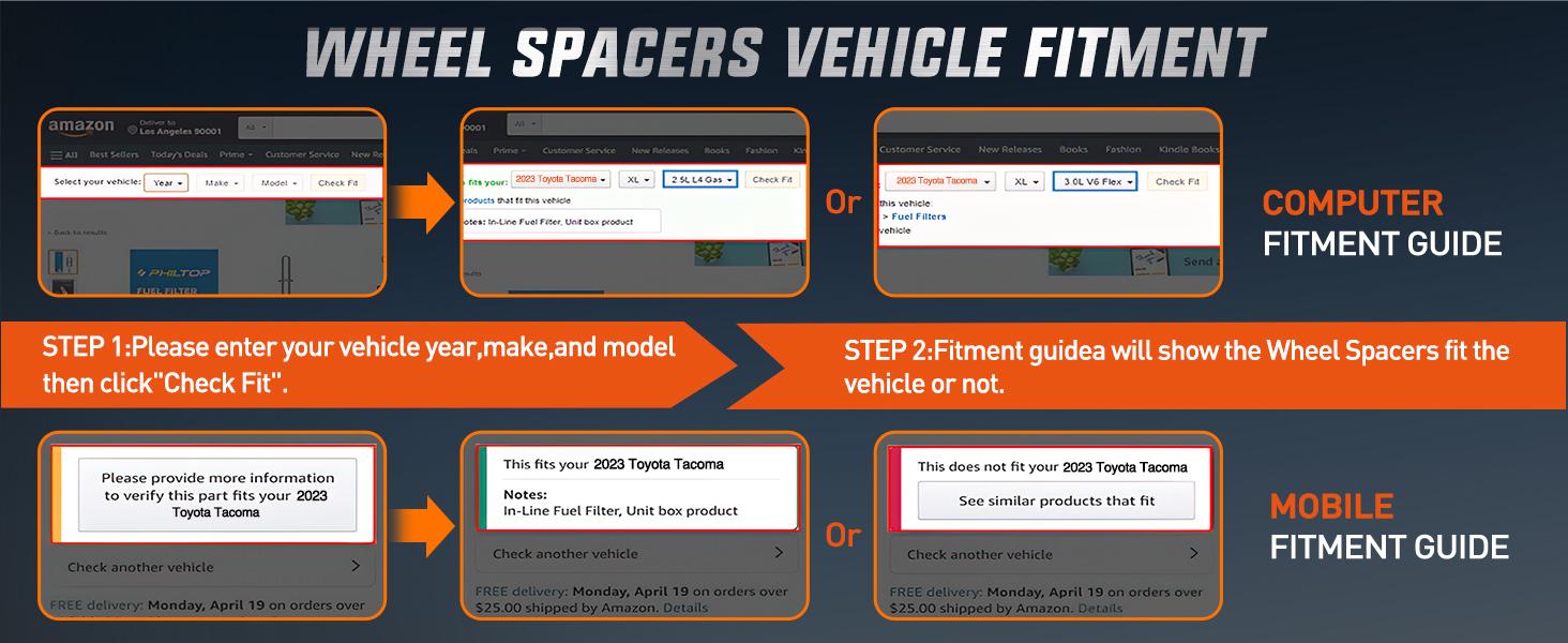 Nilight 6x5.5 Wheel Spacers,Hub Bore 106mm Hub Centric Wheel Spacers Fit for 1995-2023 Toyota Tacoma 4Runner FJ Cruiser Tundra Fortuner Sequoia 2013 2014 2015 2016 2017 2018 2019 2020 2021 2022 2023