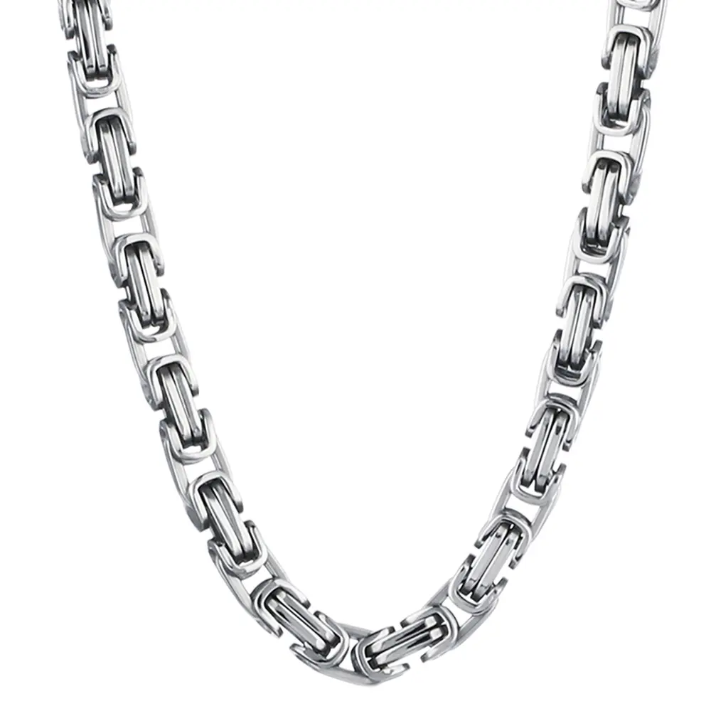 Mens Curb Chain Necklace Stainless Steel Hip Hop Jewelry 5mm Width 60cm Length Cuban Link Titanium Steel Gold Silver Black Unisex Gift for Him