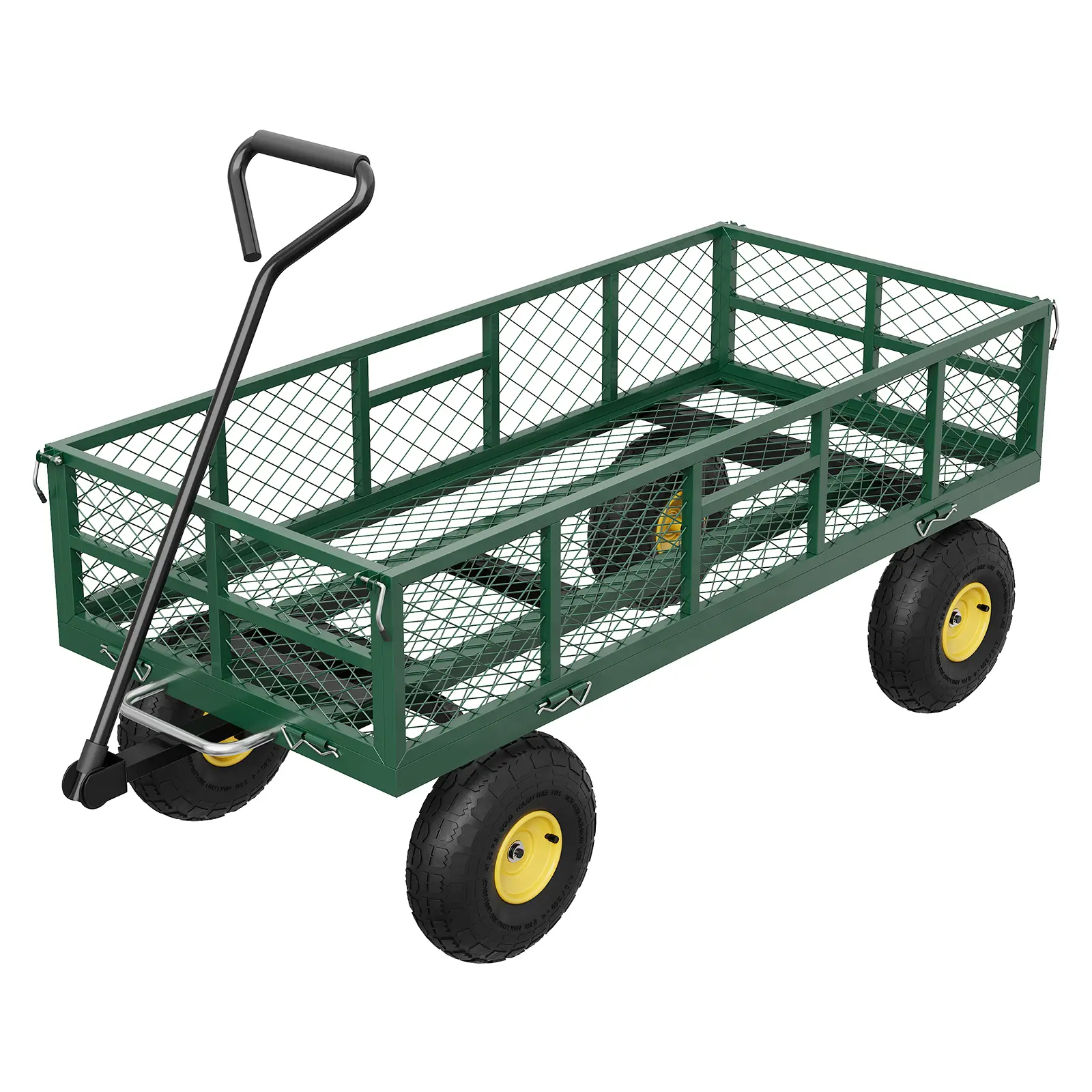 900 lbs Heavy Duty Steel Garden Dump Cart, Backyard 900 lbs Heavy Duty Steel Garden Dump Cart Schwerlast Gartenwag  10Inch Pneumatic Tires & 180° Swivel Handle - Durable Wheelbarrow for Lawn, Farm,  Utility Outdoor Yard Wagon with Removable Mesh Sidewalls