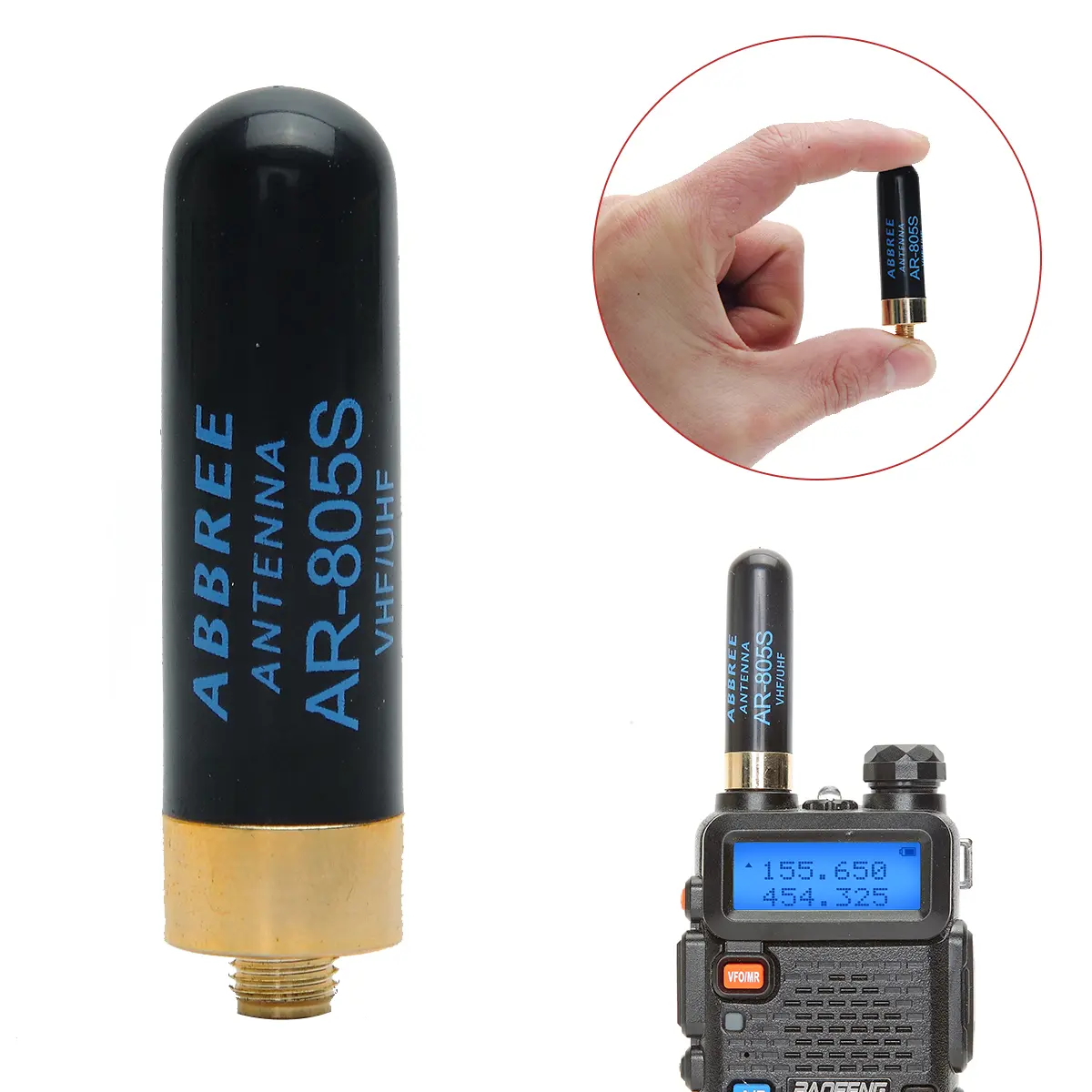 ABBREE Mini Portable Walkie Talkie Antenna AR-805S - SMA-Female, Dual Band, High Gain Audio Accessory Compatible with Baofeng BF-888S, UV-5R MINI, UV-21 PRO, UV32 Ham Radios