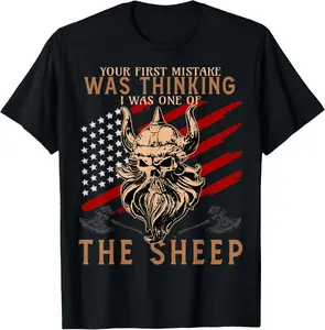Cotton Graphic Tees Streetwear Gifts Viking T-Shirt
