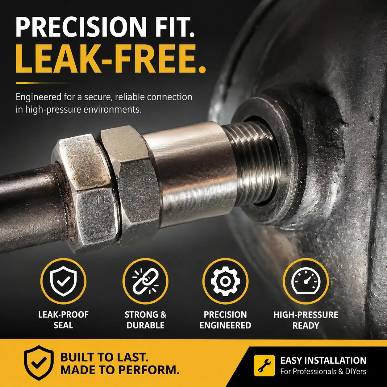 Industrial-Grade Stainless Steel Threaded Pipe Connector Industrial-Grade Stainless Steel Threaded Pipe Connector