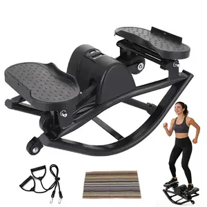 Mini Stepper with Resistance Bands Quiet Design LCD Counter Portable Home Gym Fitness Toning Compact Exercise Equipment
