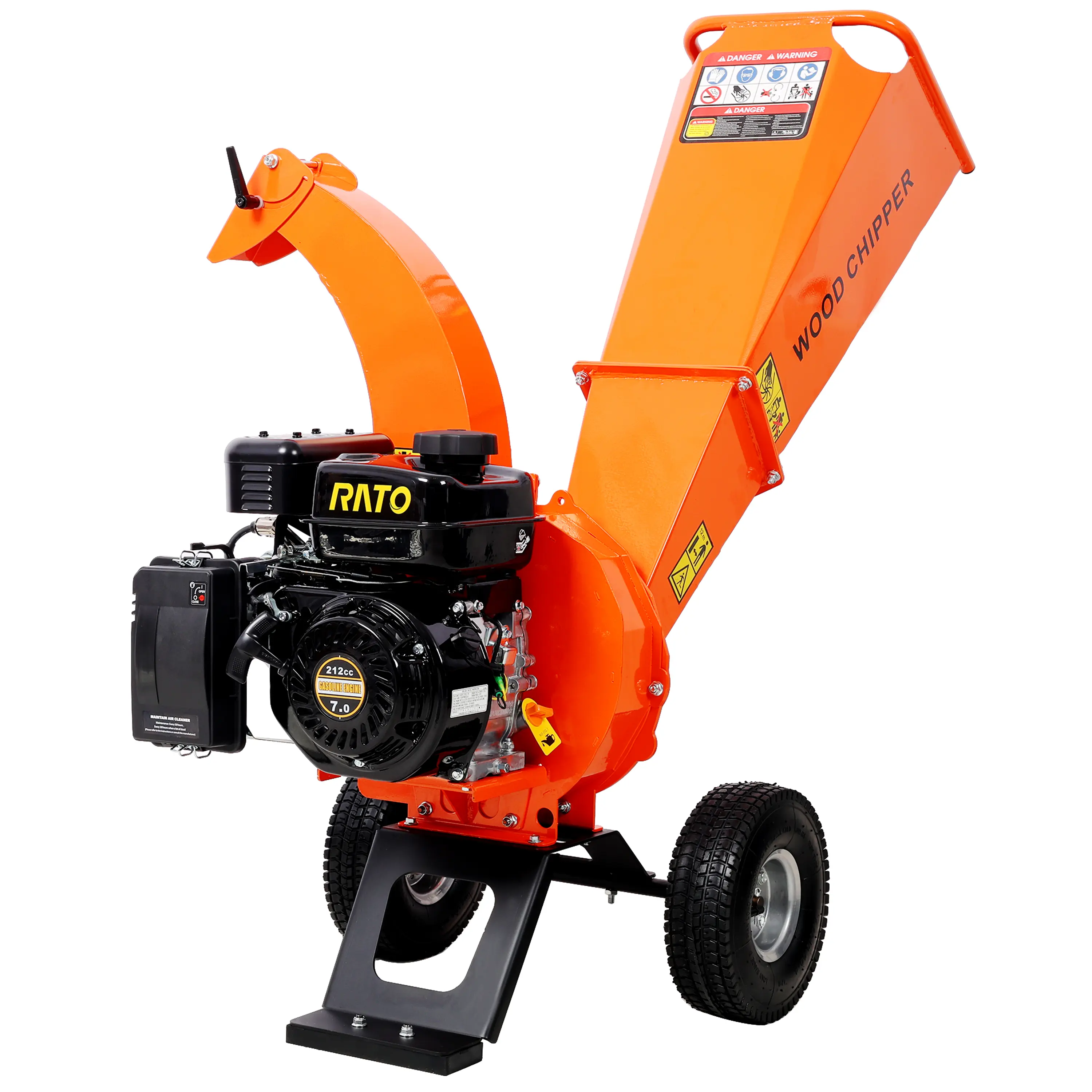 Heavy Duty Wood Chipper Shredder Mulcher - 7 HP 212cc Gas Powered (7hp 212cc power), EPA-Certified Engine, 3 in Max Capacity