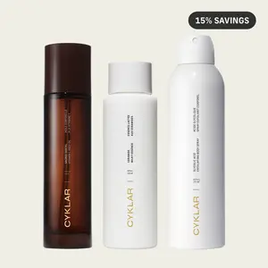 Sacred Santal Soft Skin Set – Includes Glycolic Acid Exfoliating Body Spray, Ceramide Milky Essence, Vitamin C Body Oil