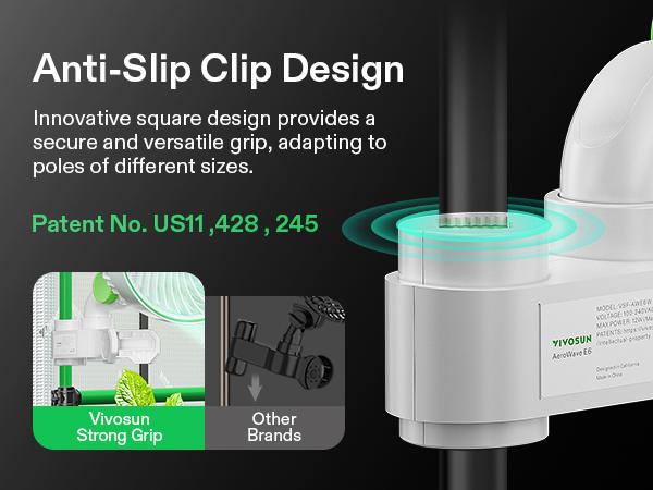 VIVOSUN AeroWave E6 Grow Tent Fan 6”, EC Motor, Smart Wifi Control, US Patented Auto Oscillating Clip fan, Weatherproof IP-54, Strong Airflow but Quiet for Hydroponic Ventilation Circulation, 1-Pack