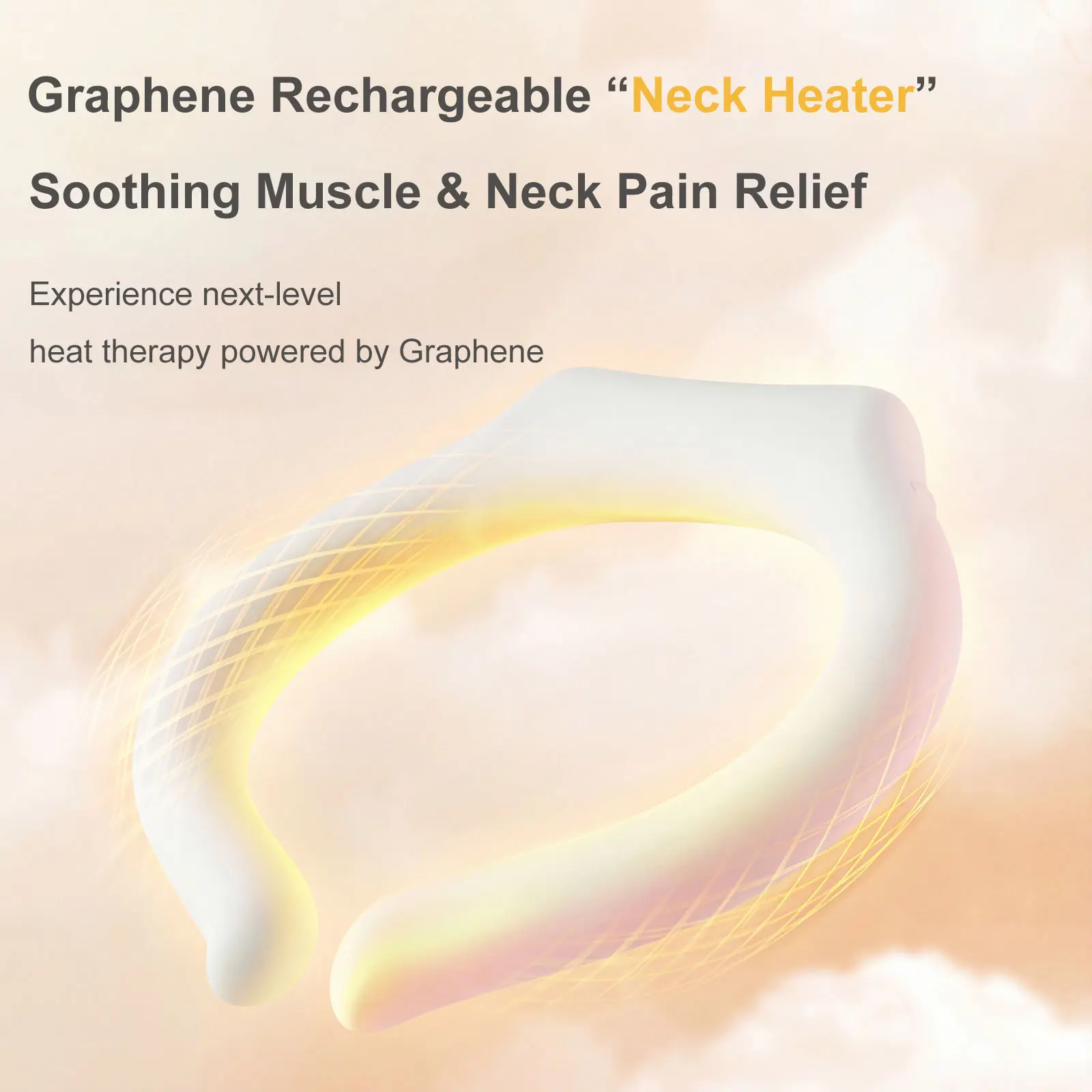 Graphene Rechargeable Neck Heater – Fast Heat Therapy, 8-Hour Battery Life, Food-Grade Silicone, Soothing Muscle & Neck Pain Relief, Wearable for Home, Office & Outdoor Use, Perfect Gift for Mom, Dad, Him & Her, Valentine's Day Gift, Mother's Day Gift