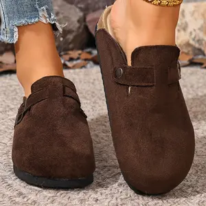 Cozy Backless Clogs Slippers for Women Soft Suede Sandals Perfect for Indoor & Outdoor Wear Springfresh
