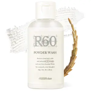 R60 Rice Enzyme Face Wash Powder – Exfoliating Facial Cleanser with Rice Bran Extract, Gentle Powder Wash for Sensitive Skin, Deep Pore Care, Korean Skin Care, Fragrance Free, 1.76oz
