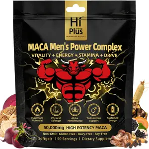 HiPlus Men‘s Testosterone Boosters Power Complex Support  with Shilajit,Maca,Ashwagandha & Ginseng | Energy, Stamina & Focus - Supports Testosterone 300 Capsules