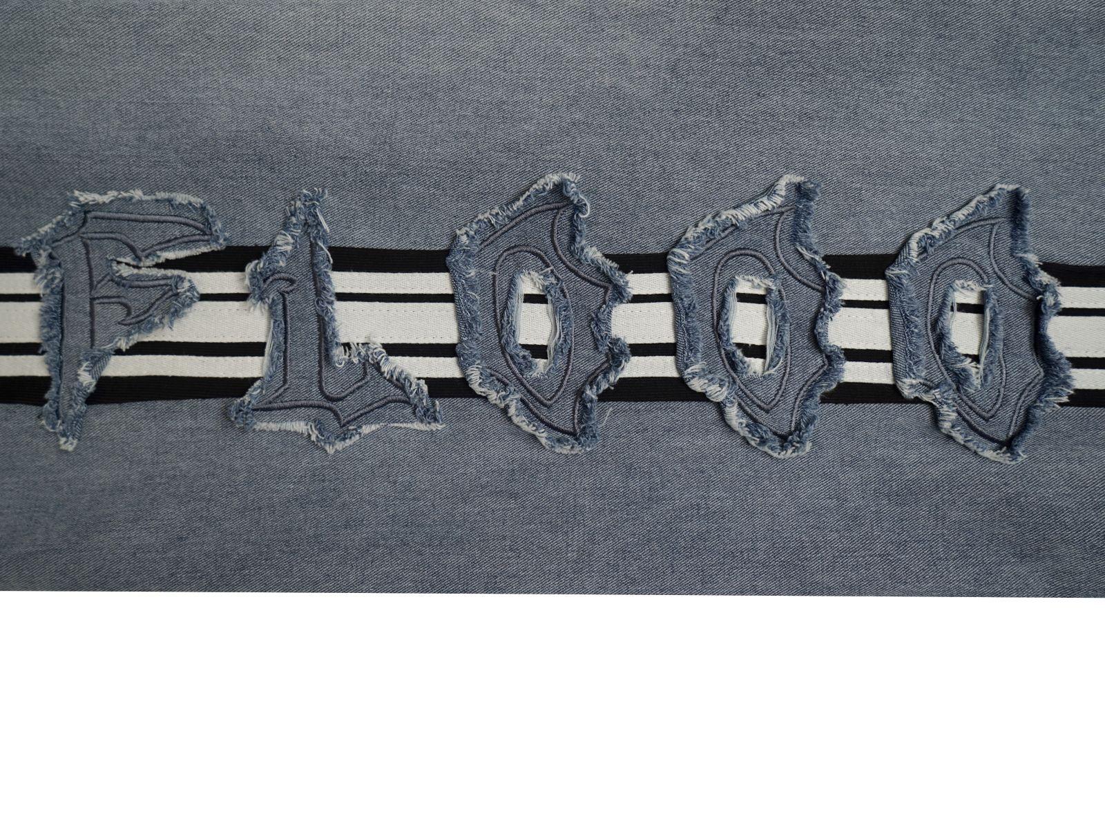 FLOOO Fringe Patch Joggers – Plus Size Street Pants with Striped Detail