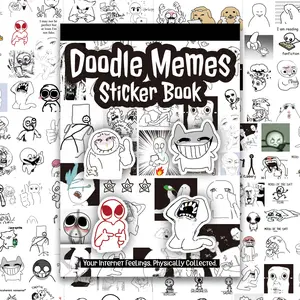 460+ Pcs (36 Sheets) Doodle Memes Sticker Book - Funny Reaction Faces & Internet Humor Decals for Scrapbook Journal