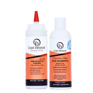 COAT DEFENSE Paw Licker Bundle - Daily Preventative Powder & Sensitive Skin Dog Shampoo - Non-Toxic, Talc-Free, Aloe Vera Based Formula