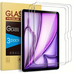 3 pieces of screen protector suitable for iPad Air 13 inch 2024/2025 (M2/M3) A2898/A2900/A3269/A2271, hardness 9H high-definition transparent scratch resistant tempered glass