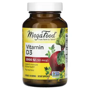 MegaFood Vitamin D3, 50 mcg (2,000 IU), 60 Tablets