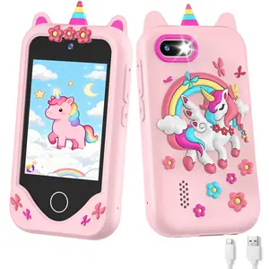 Kids' phone Toy Includes 64GB Memory Card and Card Reader Features 44 Built-in Games, Photo/Video Recording, E-book Reading, and Drawing Functions—the perfect Christmas or birthday gift for children.