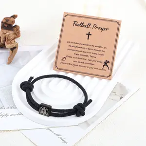 4 Pcs Christian Sports Bracelets for Men Braided Cross Bracelet Adjustable Rope Christian Religious Gift WWJD  for Men Women Prayer Wristband Valentine's Day Easter Gifts