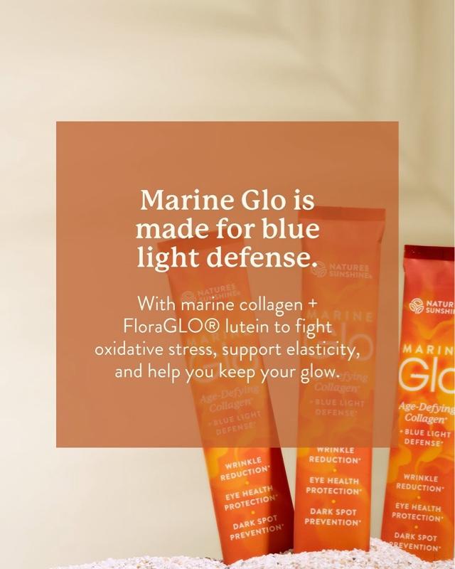 Marine Glo Collagen-Reduce Wrinkles, Defend Eyes & Skin Against Blue Light Damage - 30 Stick Packs