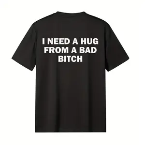 Men's Lightweight Breathable TShirt with Simple White Print and Black Lettering for Hiking Camping and Casual Wear