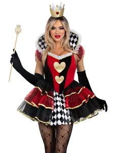 Queen of Hearts Wonderland Halloween Costume Dress