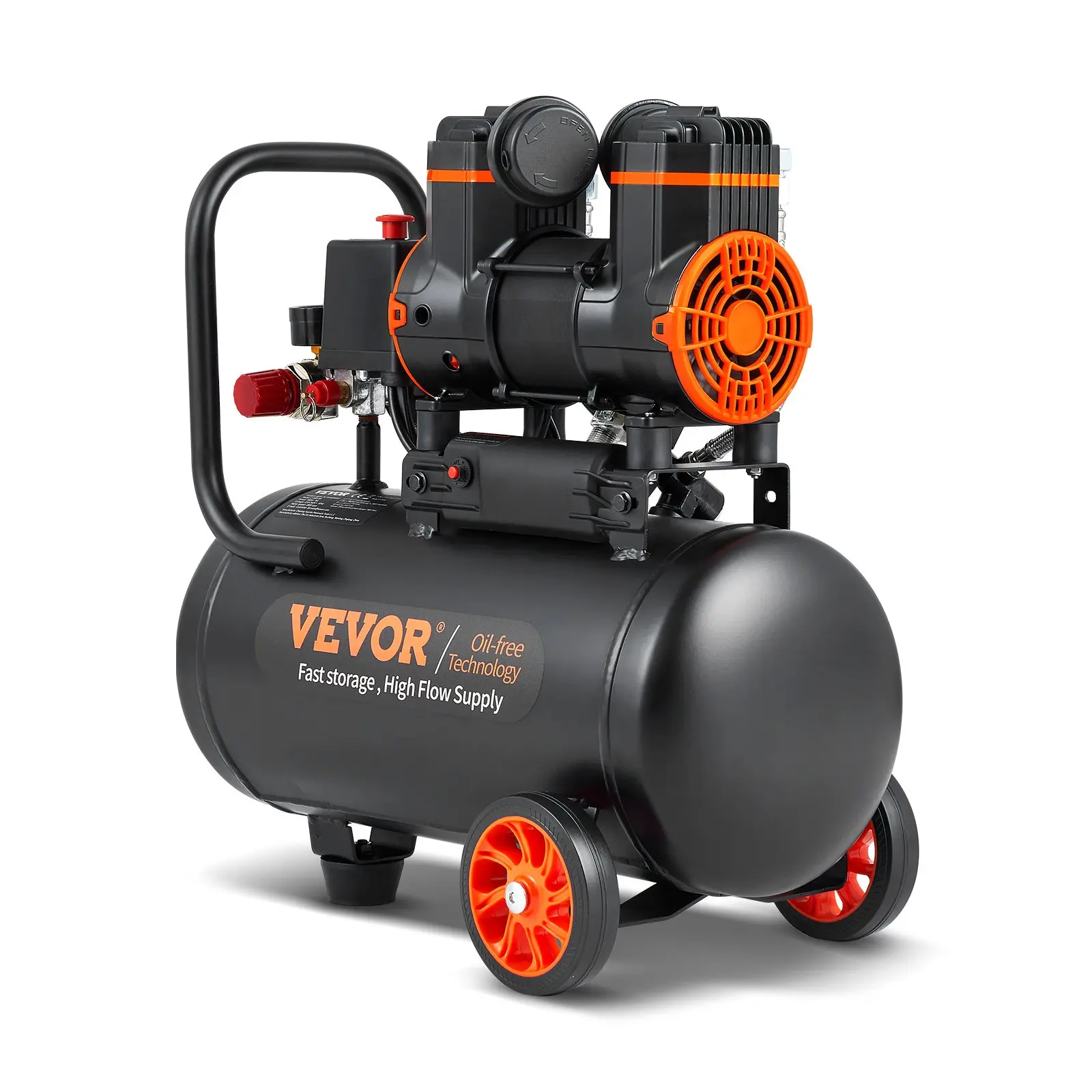 【Summerfinds】VEVOR 4.8 Gallon Air Compressor 1.2HP 2.2 CFM@90PSI Oil Free Air Compressor Tank & Max. 116PSI Pressure70 dB Ultra Quiet Compressor for Auto RepairTire InflationSpray PaintingWoodwork Nailing