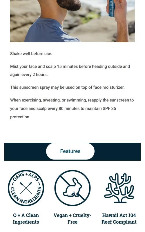 Face + Scalp Mist with SPF 35