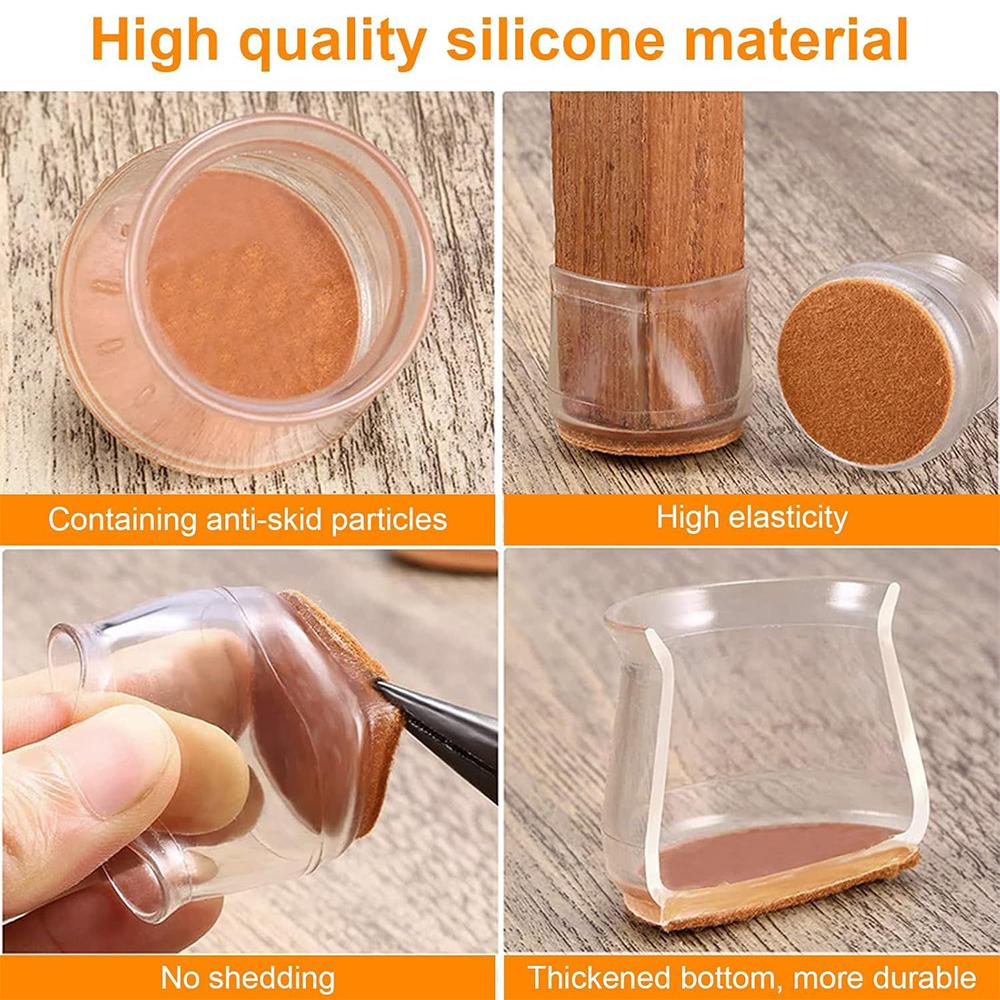 【FaddishDeal】Chair rubber mat protects the floor from scratches and noise, chair foot mat, suitable for wood floors, tiles, daily household items felt slide.