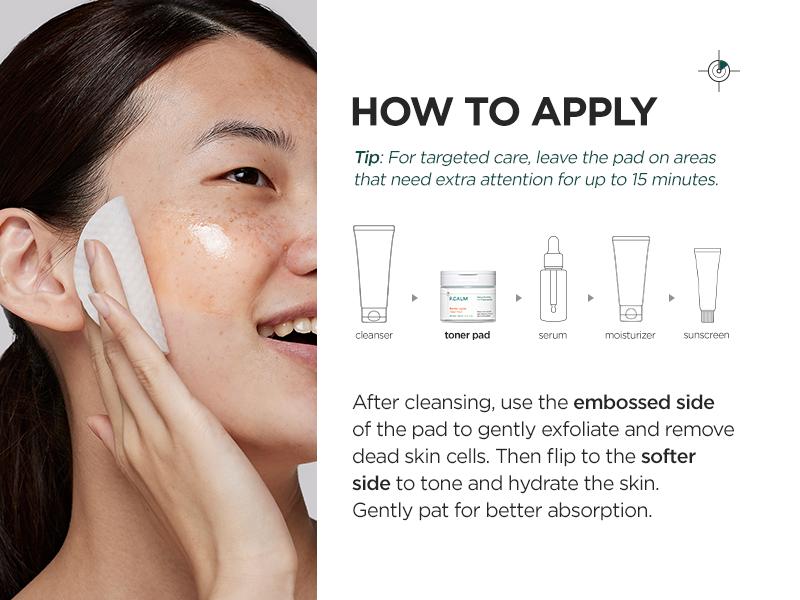 [P.CALM Official] Barrier Cycle Toner Pad – 60 Pads with Centella Asiatica & Papaya Extract for Soothing, Moisturizing & Exfoliating, Korean Vegan Facial Toners Pads for Sensitive Skin (160ml / 5.41 fl.oz)