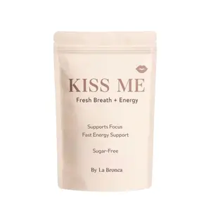 By La Bronca Kiss Me Gum Fresh Breath and Energy - Supports Focus Fast Energy Support Sugar-Free Gum 50 ( PIECES)