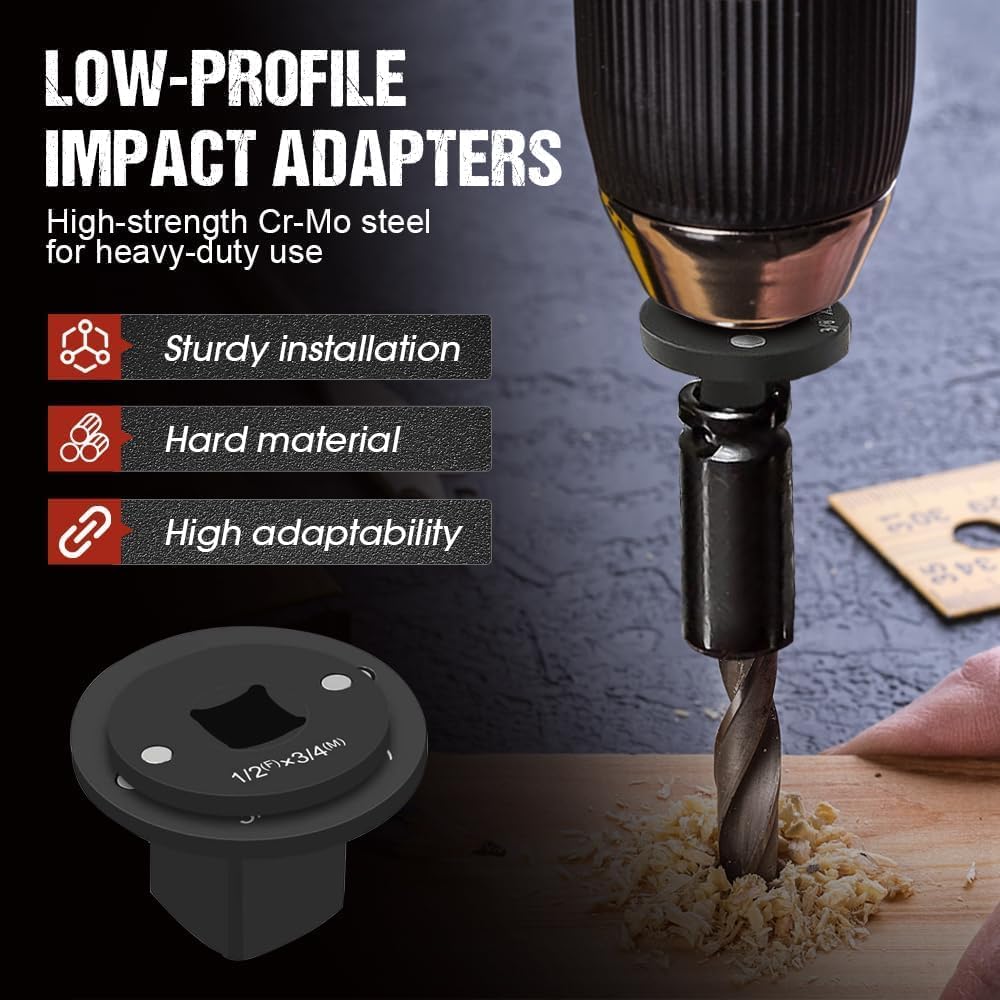 VAYWET 2026 New Low Profile Impact Socket Adapter Set, Industrial Drive Ratchet & Wrench Adapter Set Stainless Steel Industrial Drive Ratchet & Wrench Adapter Set for Tight Spaces, 4PC Hardware Kit: 3/4" to 1", 1/2" to 3/4", 1/2" to 3/8", 1/4" to 3/8" VAYWET 2026 New Low Profile Impact Socket Adapter Set, Industrial Drive Ratchet & Wrench Adapter Set Stainless Steel Industrial Drive Ratchet & Wrench Adapter Set for Tight Spaces, 4PC Hardware Kit: 3/4" to 1", 1/2" to 3/4", 1/2" to 3/8", 1/4" to 3/8"