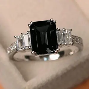 Elegant silver-plated ring with Cubic Zirconia stones, a perfect wedding, engagement, or anniversary jewelry gift for women, and a Mother's Day gift for mothers.