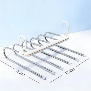 Multi-layer Pants Hanger, Stainless Steel Rack, Space Saving Storage and Organization for Wardrobe, Closet, Bedroom, Suitable for Pants, Jeans, Scarves, Hanging