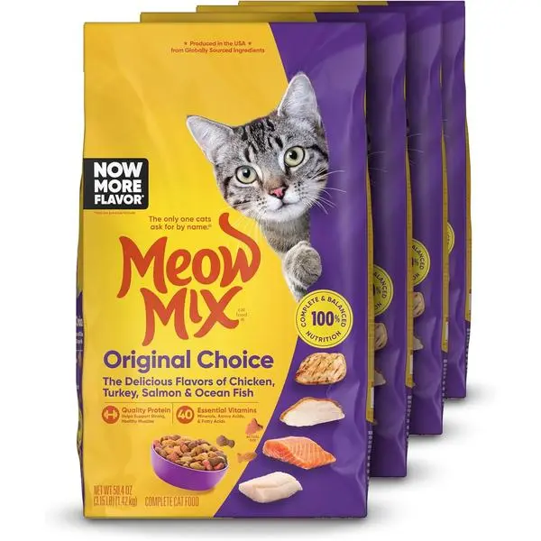 Meow Mix Original Choice Dry Cat Food, 3.15 Pound (Pack of 4)