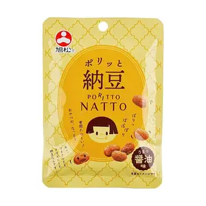 ASAHIMATSU FOODS Crispy Natto Soy Sauce Flavor 14g - Japanese Fermented Soybeans Snack