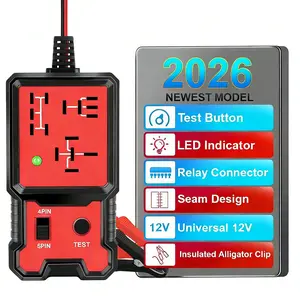 LED Indicator Light Car Battery Tester, Automotive Electronic Relay Testing Device, Universal 12V Relay Tester without Battery