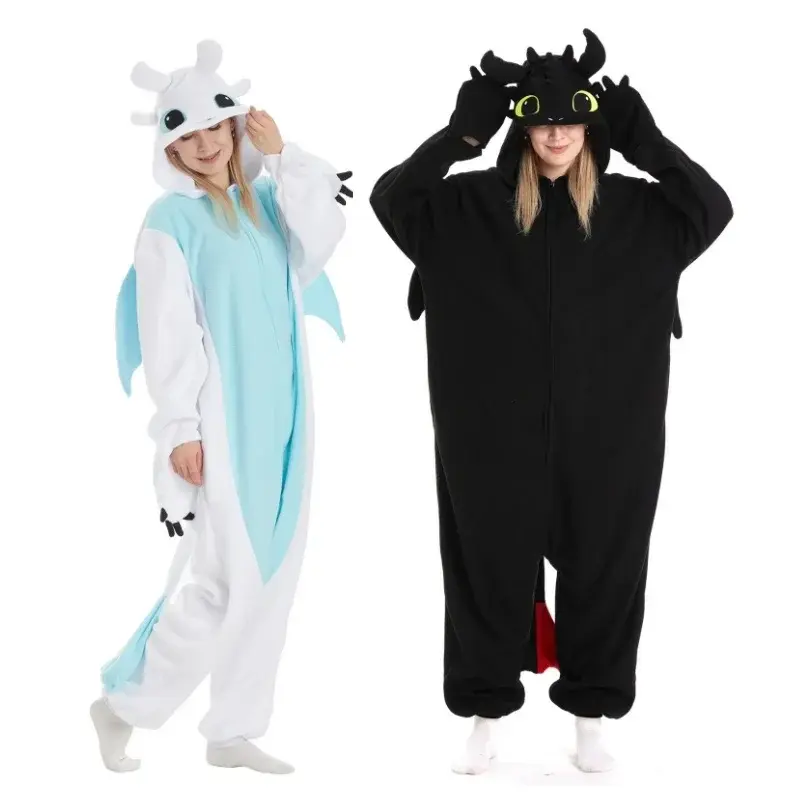 HN8 Onesie Animal Cartoon Pajamas For Adult Women Men How to Train Toothless Dragon Pyjamas Cosplay Party Costume Jumpsuit H8Gf