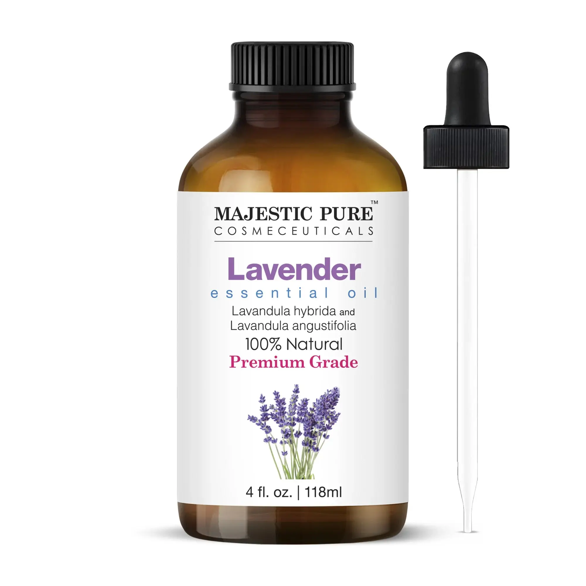 100% Pure Natural Lavender Essential Oil (4 fl oz) - Calming Aroma Self Care Wellness Aid for Sleep, Stress Relief - Alternative Medications & Treatments Aromatherapy Oil
