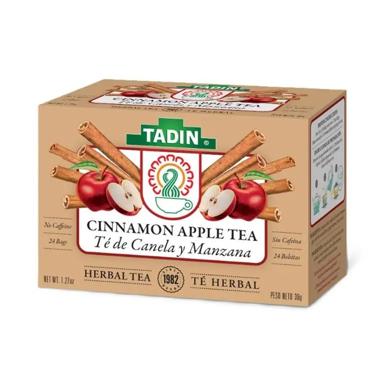 TADIN Tasty Cinnamon Spicy Fruit Tea (Canela Manzana) - Traditional 24-Bags per Box, Pack of 6, Suitable for All Ages