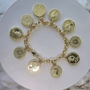 Pulso laminado con monedas-Goldplated coins bracelet